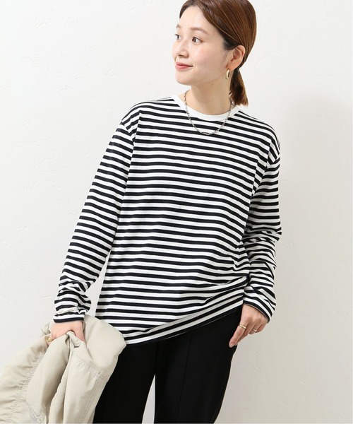 JOURNAL STANDARD（ジャーナルスタンダード）の「《追加》クラシックボーダーロングTシャツ◆2（Tシャツ/カットソー・レディース・ブラック・FREE）」の8枚目の写真