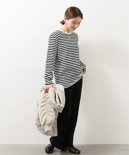 JOURNAL STANDARD（ジャーナルスタンダード）の「《追加》クラシックボーダーロングTシャツ◆2（Tシャツ/カットソー・レディース・ブラック・FREE）」の11枚目の写真