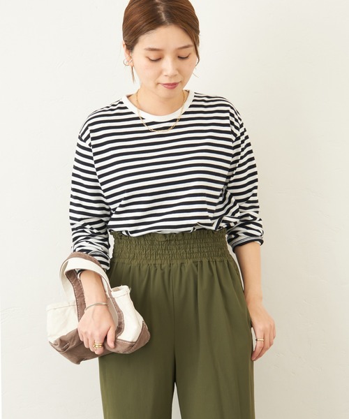 JOURNAL STANDARD（ジャーナルスタンダード）の「《追加》クラシックボーダーロングTシャツ◆2（Tシャツ/カットソー・レディース・ブラック・FREE）」の18枚目の写真