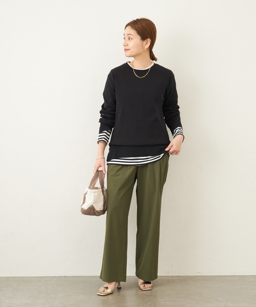 JOURNAL STANDARD（ジャーナルスタンダード）の「《追加》クラシックボーダーロングTシャツ◆2（Tシャツ/カットソー・レディース・ブラック・FREE）」の19枚目の写真