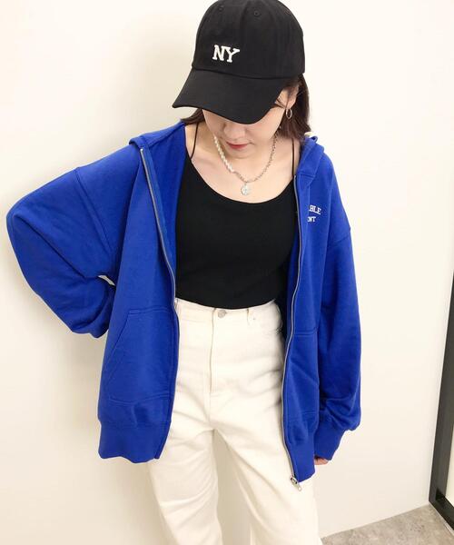 INGNI(イング)の「胸刺繍ロゴスウェットZIPパーカー(パーカー・レディース・ブラック/ブルー/グリーン/オートミール・M)」の13枚目の写真