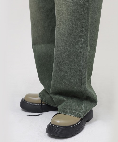 Ressaca(レサーカ)の「ワイドストレートグリーンカラーデニムパンツ(デニムパンツ・メンズ・グリーン・S/M/L/XL)」の6枚目の写真