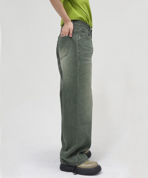 Ressaca(レサーカ)の「ワイドストレートグリーンカラーデニムパンツ(デニムパンツ・メンズ・グリーン・S/M/L/XL)」の19枚目の写真