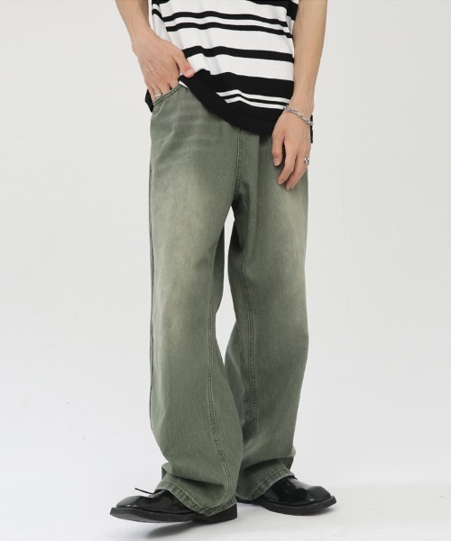 Ressaca(レサーカ)の「ワイドストレートグリーンカラーデニムパンツ(デニムパンツ・メンズ・グリーン・S/M/L/XL)」の20枚目の写真
