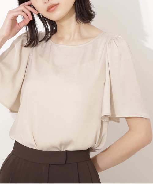 NATURAL BEAUTY BASIC スーツ&ブラウスセット S サテンフレアスリーブブラウス（シャツ/ブラウス）｜NATURAL