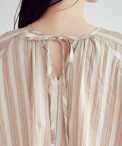 VIS（ビス）の「【前後2WAY】袖ボリュームマルチストライプワンピース（シャツワンピース・レディース・サックスブルー/ベージュ系その他2・FREE）」の16枚目の写真