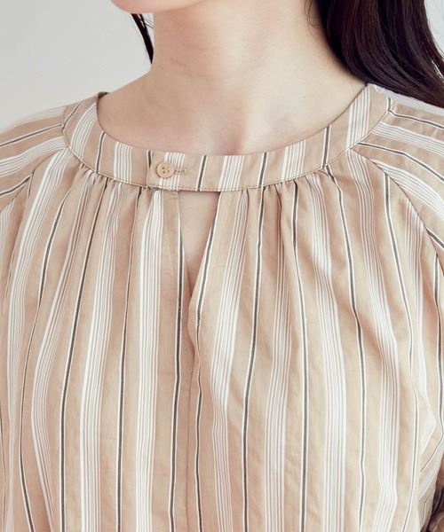 VIS（ビス）の「【前後2WAY】袖ボリュームマルチストライプワンピース（シャツワンピース・レディース・サックスブルー/ベージュ系その他2・FREE）」の19枚目の写真