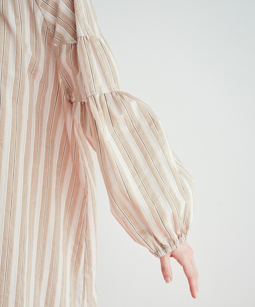 VIS（ビス）の「【前後2WAY】袖ボリュームマルチストライプワンピース（シャツワンピース・レディース・サックスブルー/ベージュ系その他2・FREE）」の21枚目の写真