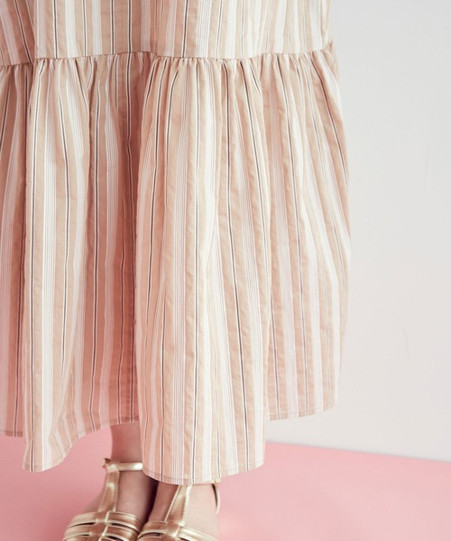 VIS（ビス）の「【前後2WAY】袖ボリュームマルチストライプワンピース（シャツワンピース・レディース・サックスブルー/ベージュ系その他2・FREE）」の8枚目の写真