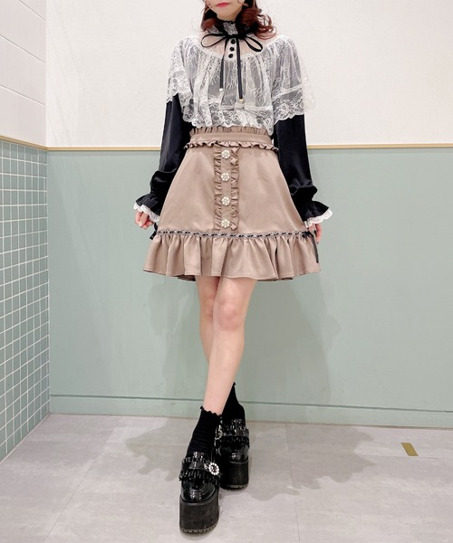 ROJITA（ロジータ）の「配色レーシーケープブラウス（シャツ/ブラウス・レディース・ホワイト/ブラック/ピンク・FREE）」の13枚目の写真