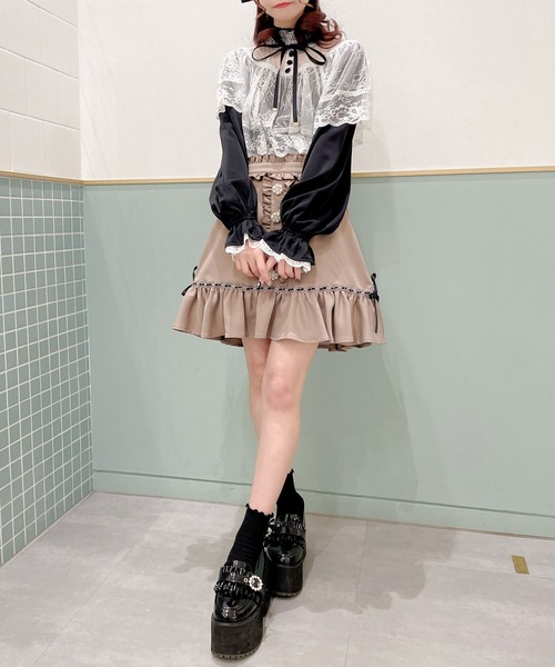 ROJITA（ロジータ）の「配色レーシーケープブラウス（シャツ/ブラウス・レディース・ホワイト/ブラック/ピンク・FREE）」の14枚目の写真