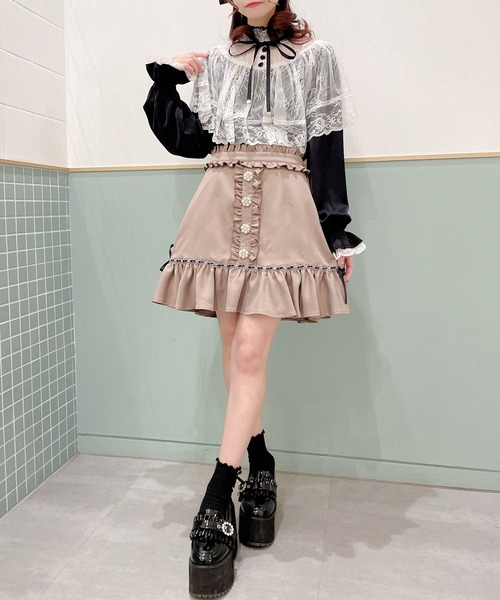 ROJITA（ロジータ）の「配色レーシーケープブラウス（シャツ/ブラウス・レディース・ホワイト/ブラック/ピンク・FREE）」の15枚目の写真