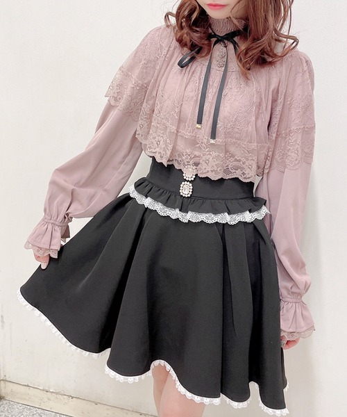 ROJITA（ロジータ）の「配色レーシーケープブラウス（シャツ/ブラウス・レディース・ホワイト/ブラック/ピンク・FREE）」の21枚目の写真