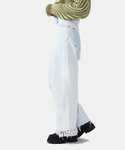 77circa（ナナナナサーカ）の「77circa / ナナナナサーカ：【レディース】【ONLYARK】 別注circa make fringe denim pants：cc-ak05[DEA]（デニムパンツ・レディース・ホワイト・26）」の11枚目の写真