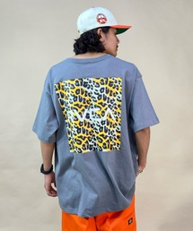 RVCA/ルーカ レオパード柄 オーバーサイズTシャツ/ヒョウ柄 バックプリントTシャツ BC041-296