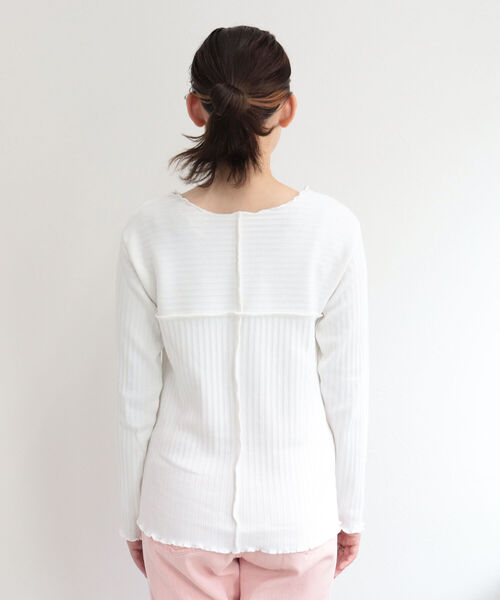 fredy emue（フレディエミュ）の「リブテレコ切り替えプルオーバーカットソー（Tシャツ/カットソー・レディース・チャコールグレー/ベージュ/オフホワイト・38）」の16枚目の写真