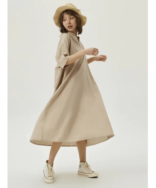 GAP（ギャップ）の「FREE&FLOW リネン ポップオーバー ワンピース（ワンピース・レディース・ブラック/ベージュ/ホワイト・XXS/XS/S/L/M）」の20枚目の写真