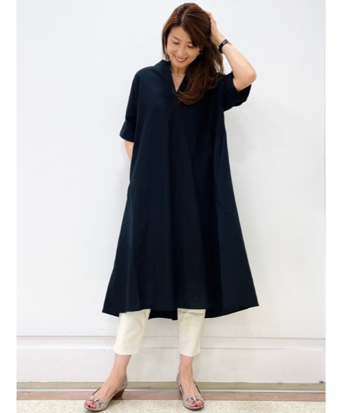 GAP（ギャップ）の「FREE&FLOW リネン ポップオーバー ワンピース（ワンピース・レディース・ブラック/ベージュ/ホワイト・XXS/XS/S/L/M）」の16枚目の写真