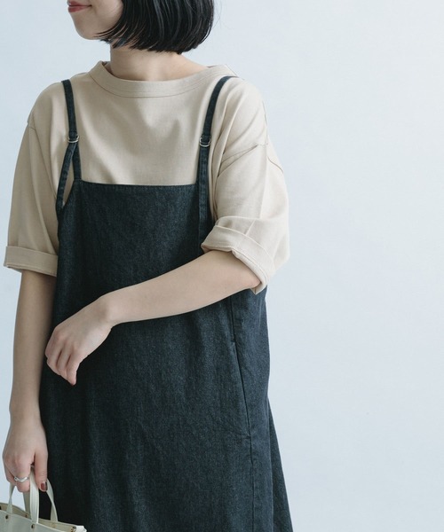 FORK&SPOON（フォークアンドスプーン）の「FORK&SPOON　ボトルネック5分袖Tシャツ（Tシャツ/カットソー・レディース・ブルー系その他/ネイビー/オフホワイト/ベージュ・ONE）」の3枚目の写真