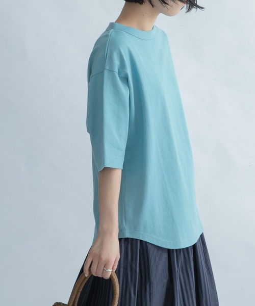 FORK&SPOON（フォークアンドスプーン）の「FORK&SPOON　ボトルネック5分袖Tシャツ（Tシャツ/カットソー・レディース・ブルー系その他/ネイビー/オフホワイト/ベージュ・ONE）」の5枚目の写真