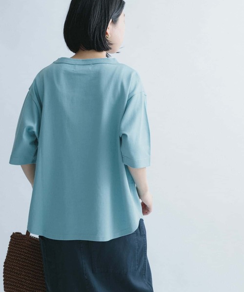 FORK&SPOON（フォークアンドスプーン）の「FORK&SPOON　ボトルネック5分袖Tシャツ（Tシャツ/カットソー・レディース・ブルー系その他/ネイビー/オフホワイト/ベージュ・ONE）」の8枚目の写真