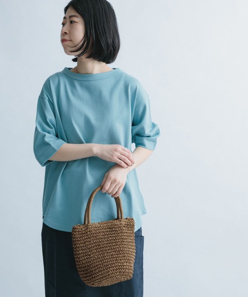 FORK&SPOON（フォークアンドスプーン）の「FORK&SPOON　ボトルネック5分袖Tシャツ（Tシャツ/カットソー・レディース・ブルー系その他/ネイビー/オフホワイト/ベージュ・ONE）」の9枚目の写真