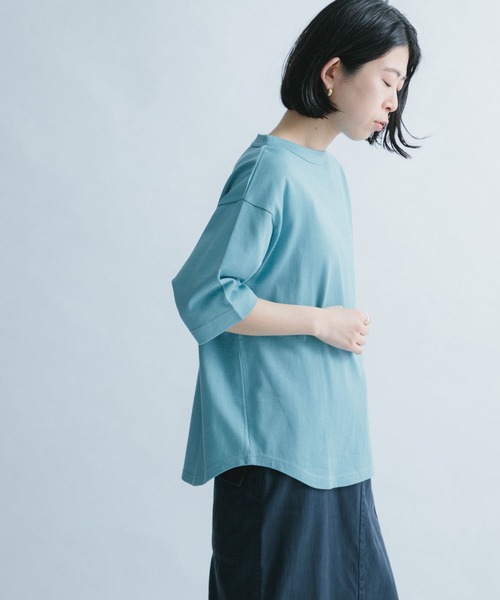 FORK&SPOON（フォークアンドスプーン）の「FORK&SPOON　ボトルネック5分袖Tシャツ（Tシャツ/カットソー・レディース・ブルー系その他/ネイビー/オフホワイト/ベージュ・ONE）」の10枚目の写真