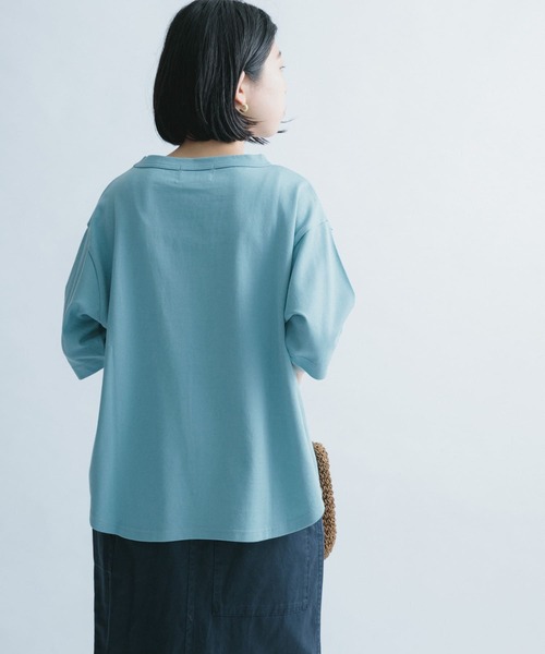 FORK&SPOON（フォークアンドスプーン）の「FORK&SPOON　ボトルネック5分袖Tシャツ（Tシャツ/カットソー・レディース・ブルー系その他/ネイビー/オフホワイト/ベージュ・ONE）」の11枚目の写真