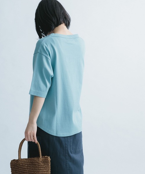 FORK&SPOON（フォークアンドスプーン）の「FORK&SPOON　ボトルネック5分袖Tシャツ（Tシャツ/カットソー・レディース・ブルー系その他/ネイビー/オフホワイト/ベージュ・ONE）」の12枚目の写真