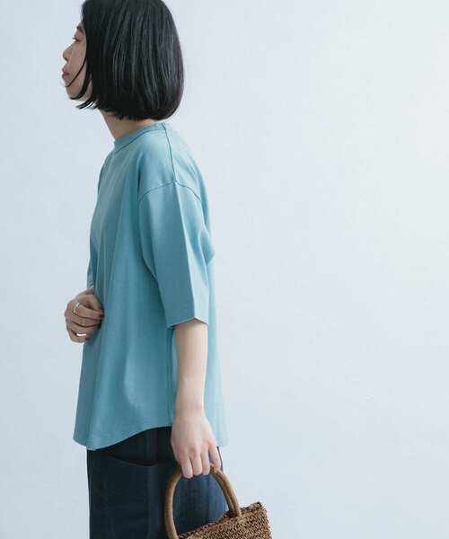 FORK&SPOON（フォークアンドスプーン）の「FORK&SPOON　ボトルネック5分袖Tシャツ（Tシャツ/カットソー・レディース・ブルー系その他/ネイビー/オフホワイト/ベージュ・ONE）」の13枚目の写真