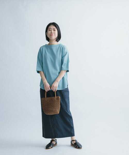 FORK&SPOON（フォークアンドスプーン）の「FORK&SPOON　ボトルネック5分袖Tシャツ（Tシャツ/カットソー・レディース・ブルー系その他/ネイビー/オフホワイト/ベージュ・ONE）」の14枚目の写真