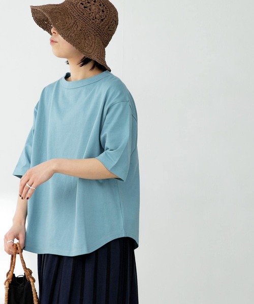 FORK&SPOON（フォークアンドスプーン）の「FORK&SPOON　ボトルネック5分袖Tシャツ（Tシャツ/カットソー・レディース・ブルー系その他/ネイビー/オフホワイト/ベージュ・ONE）」の16枚目の写真