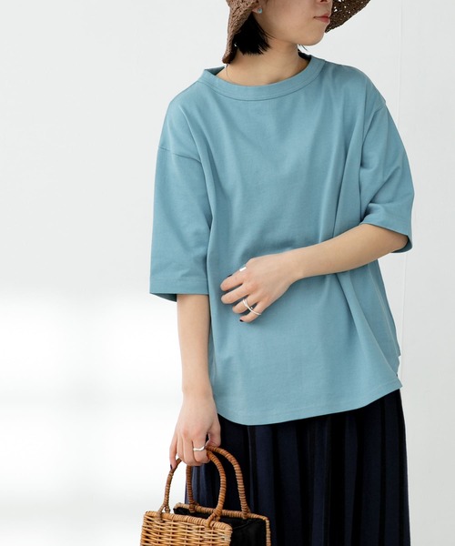 FORK&SPOON（フォークアンドスプーン）の「FORK&SPOON　ボトルネック5分袖Tシャツ（Tシャツ/カットソー・レディース・ブルー系その他/ネイビー/オフホワイト/ベージュ・ONE）」の17枚目の写真