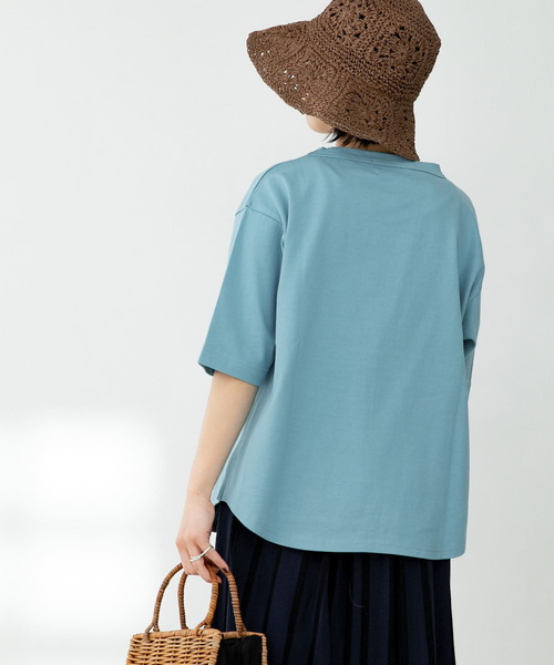 FORK&SPOON（フォークアンドスプーン）の「FORK&SPOON　ボトルネック5分袖Tシャツ（Tシャツ/カットソー・レディース・ブルー系その他/ネイビー/オフホワイト/ベージュ・ONE）」の19枚目の写真