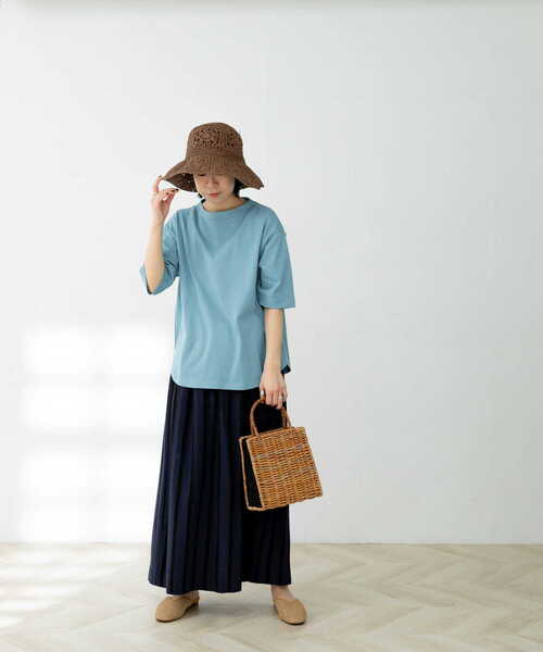 FORK&SPOON（フォークアンドスプーン）の「FORK&SPOON　ボトルネック5分袖Tシャツ（Tシャツ/カットソー・レディース・ブルー系その他/ネイビー/オフホワイト/ベージュ・ONE）」の21枚目の写真