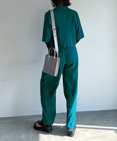 PAGEBOY（ページボーイ）の「ショートサマージャケット（テーラードジャケット・レディース・ブラック/ターコイズブルー/チャコール・FREE）」の13枚目の写真