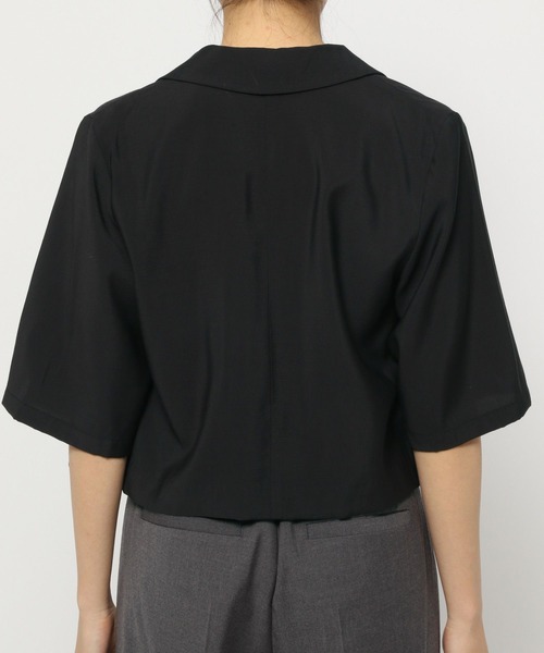 PAGEBOY（ページボーイ）の「ショートサマージャケット（テーラードジャケット・レディース・ブラック/ターコイズブルー/チャコール・FREE）」の8枚目の写真