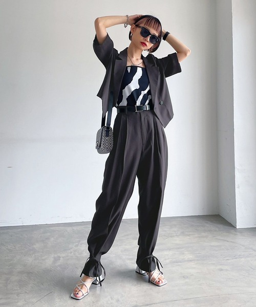 PAGEBOY（ページボーイ）の「ショートサマージャケット（テーラードジャケット・レディース・ブラック/ターコイズブルー/チャコール・FREE）」の17枚目の写真