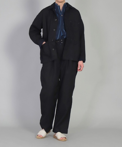 OMNIGOD（オムニゴッド）の「[OMNIGOD womens / オムニゴッド] ハイカウントリネン後染めインディゴ フレンチカバーオール（カバーオール・レディース・ワンウォッシュ・0）」の12枚目の写真