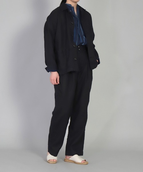 OMNIGOD（オムニゴッド）の「[OMNIGOD womens / オムニゴッド] ハイカウントリネン後染めインディゴ フレンチカバーオール（カバーオール・レディース・ワンウォッシュ・0）」の15枚目の写真