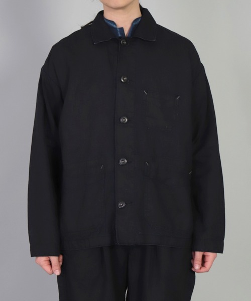 OMNIGOD（オムニゴッド）の「[OMNIGOD womens / オムニゴッド] ハイカウントリネン後染めインディゴ フレンチカバーオール（カバーオール・レディース・ワンウォッシュ・0）」の11枚目の写真