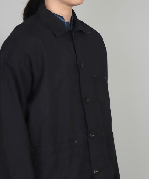 OMNIGOD（オムニゴッド）の「[OMNIGOD womens / オムニゴッド] ハイカウントリネン後染めインディゴ フレンチカバーオール（カバーオール・レディース・ワンウォッシュ・0）」の20枚目の写真