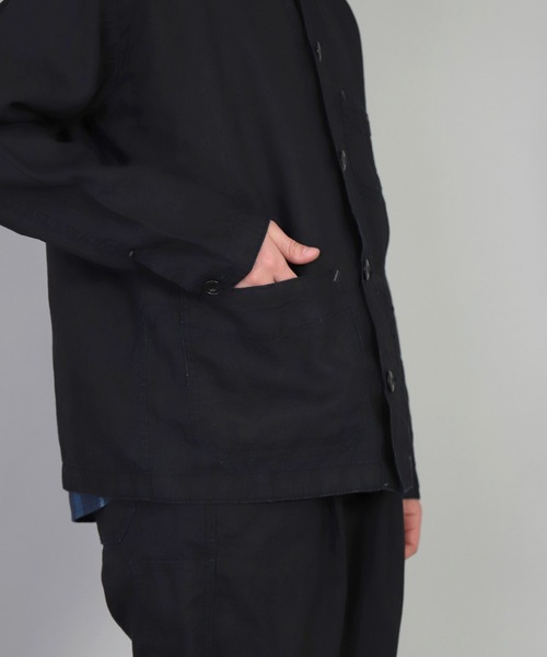 OMNIGOD（オムニゴッド）の「[OMNIGOD womens / オムニゴッド] ハイカウントリネン後染めインディゴ フレンチカバーオール（カバーオール・レディース・ワンウォッシュ・0）」の2枚目の写真
