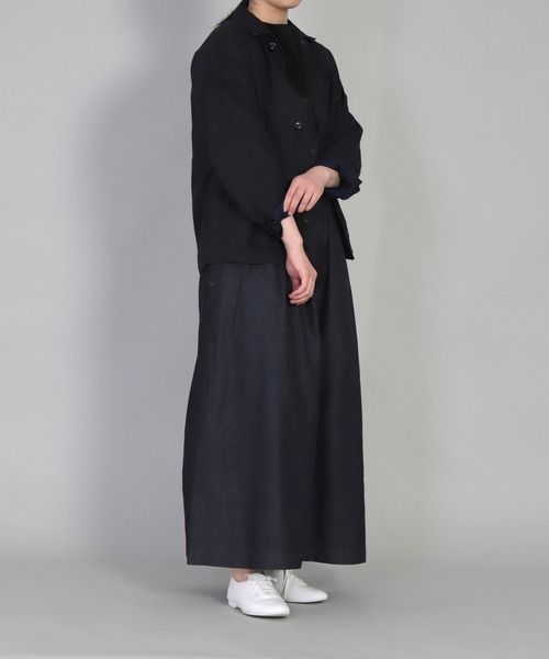 OMNIGOD（オムニゴッド）の「[OMNIGOD womens / オムニゴッド] ハイカウントリネン後染めインディゴ フレンチカバーオール（カバーオール・レディース・ワンウォッシュ・0）」の3枚目の写真