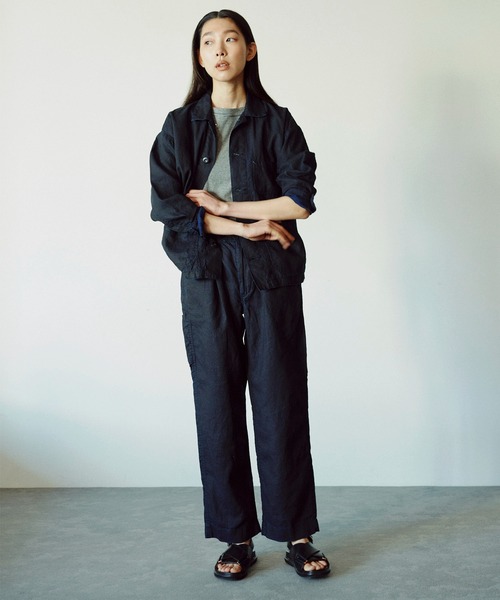 OMNIGOD（オムニゴッド）の「[OMNIGOD womens / オムニゴッド] ハイカウントリネン後染めインディゴ フレンチカバーオール（カバーオール・レディース・ワンウォッシュ・0）」の5枚目の写真