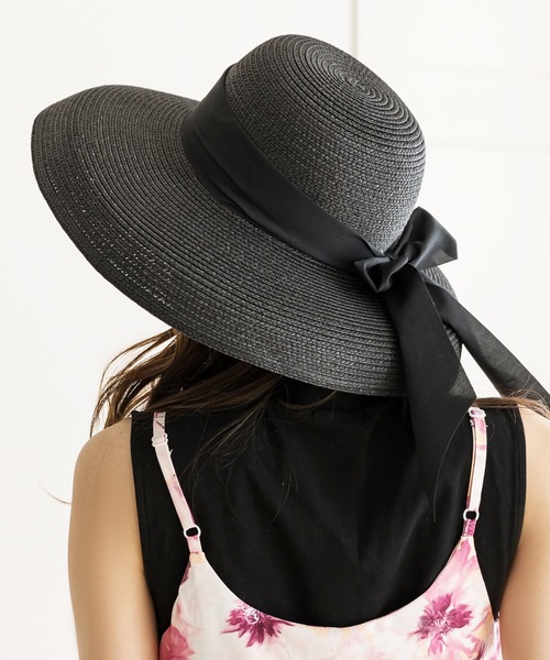 Julia Boutique(ジュリアブティック)の「リボン付きストローハット/22133(ハット・レディース・ホワイト/ブラック/ベージュ・ONE)」の6枚目の写真