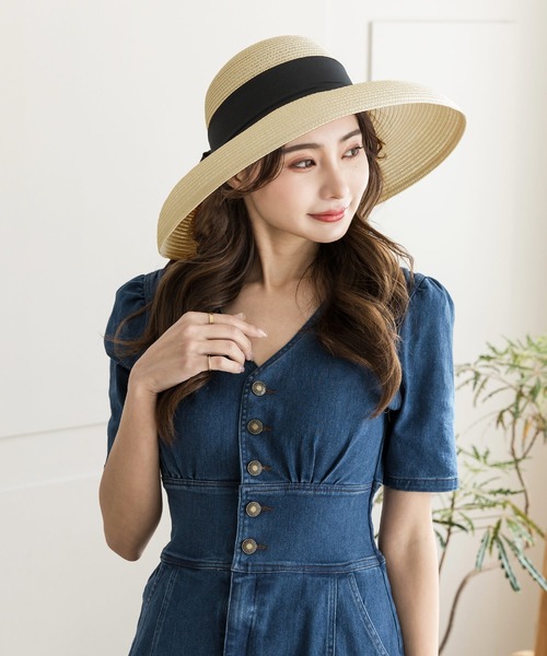 Julia Boutique(ジュリアブティック)の「リボン付きストローハット/22133(ハット・レディース・ホワイト/ブラック/ベージュ・ONE)」の14枚目の写真