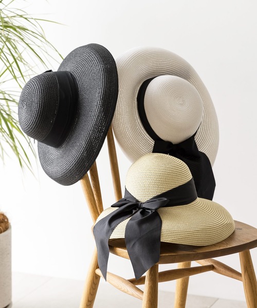 Julia Boutique(ジュリアブティック)の「リボン付きストローハット/22133(ハット・レディース・ホワイト/ブラック/ベージュ・ONE)」の11枚目の写真