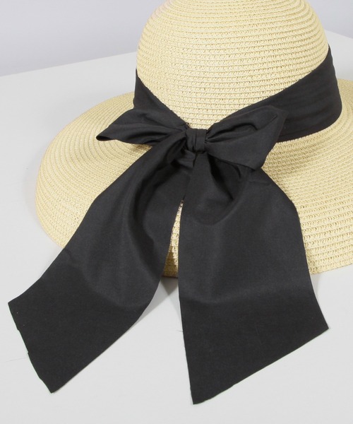 Julia Boutique(ジュリアブティック)の「リボン付きストローハット/22133(ハット・レディース・ホワイト/ブラック/ベージュ・ONE)」の7枚目の写真
