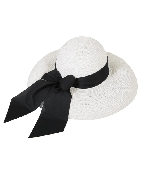 Julia Boutique(ジュリアブティック)の「リボン付きストローハット/22133(ハット・レディース・ホワイト/ブラック/ベージュ・ONE)」の5枚目の写真